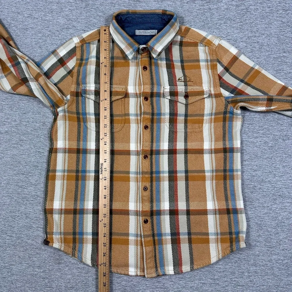 Outerknown Blanket Shirt Mens Large Plaid Flannel Button Up Heavyweight Outdoor - Picture 6 of 10